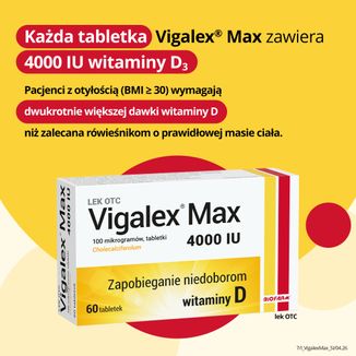 Vigalex Max 4000 IU, witamina D3, 60 tabletek - 4 - zdjęcie produktu