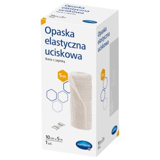 Hartmann, opaska elastyczna uciskowa z zapinką, 10 cm x 5 m, 1 sztuka - zdjęcie produktu