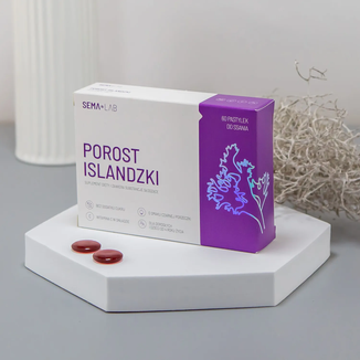 SEMA Lab Porost Islandzki, smak czarnej porzeczki, 60 pastylek do ssania KRÓTKA DATA - 2 - zdjęcie produktu