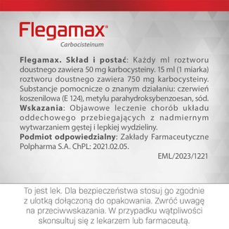 Flegamax 50 mg/ ml, roztwór doustny, 200 ml USZKODZONE OPAKOWANIE - 9 - zdjęcie produktu
