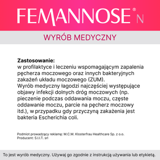 Femannose N, D-mannoza, 14 saszetek - 7 - zdjęcie produktu