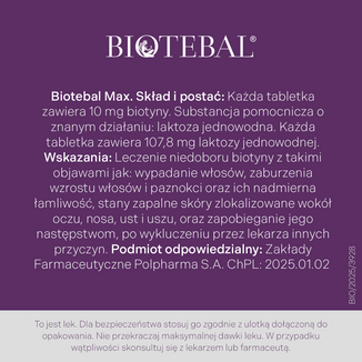 Biotebal Max 10 mg, 30 tabletek - 6 - zdjęcie produktu