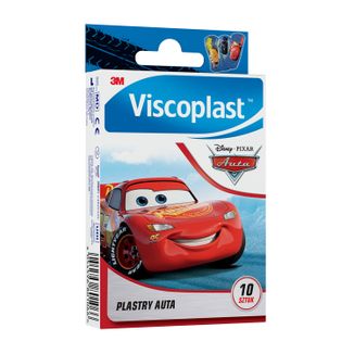 Viscoplast Auta, plastry dla dzieci, 10 sztuk USZKODZONE OPAKOWANIE - zdjęcie produktu