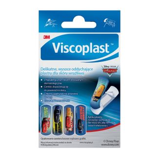 Viscoplast Auta, plastry dla dzieci, 10 sztuk USZKODZONE OPAKOWANIE - 3 - zdjęcie produktu