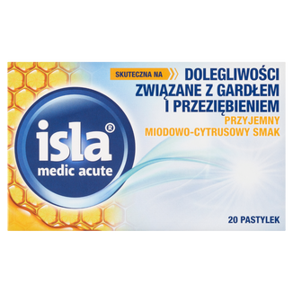 Isla Medic Acute, smak miodowo-cytrusowy, 20 pastylek do ssania - 2 - zdjęcie produktu