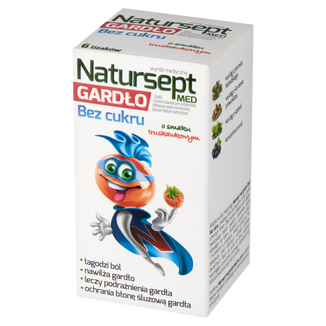 Natursept Med Gardło, lizaki bez cukru, powyżej 3 lat, smak truskawkowy, 6 sztuk - 2 - zdjęcie produktu
