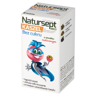 Natursept Med Kaszel, lizaki bez cukru, powyżej 3 lat, smak malinowy, 6 sztuk - 2 - zdjęcie produktu
