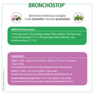 Bronchostop Duo na kaszel (120 mg + 830 mg)/ 15 ml, syrop, 120 ml - 4 - zdjęcie produktu