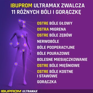 Ibuprom Ultramax 600 mg, 10 tabletek powlekanych - 3 - zdjęcie produktu