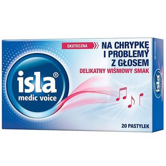 Isla Medic Voice, smak wiśniowy, 20 pastylek do ssania - zdjęcie produktu