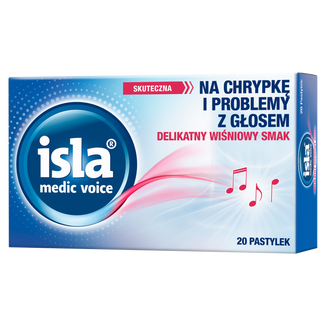 Isla Medic Voice, smak wiśniowy, 20 pastylek do ssania - zdjęcie produktu