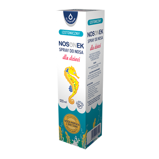 Nosonek, izotoniczny spray do nosa dla dzieci od 1 dnia życia, 120 ml USZKODZONE OPAKOWANIE Nosonek, izotoniczny spray do nosa dla dzieci od 1 dnia życia, 120 ml USZKODZONE OPAKOWANIE - zdjęcie produktu