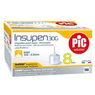 Pic Solution Insupen, igły do penów insulinowych, 30G (0,30 mm) x 8 mm, 100 sztuk - zdjęcie produktu