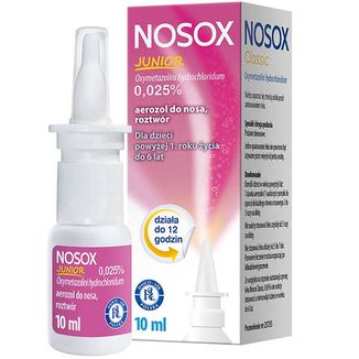 Nosox Junior 0,025%, aerozol do nosa, 10 ml USZKODZONE OPAKOWANIE - zdjęcie produktu
