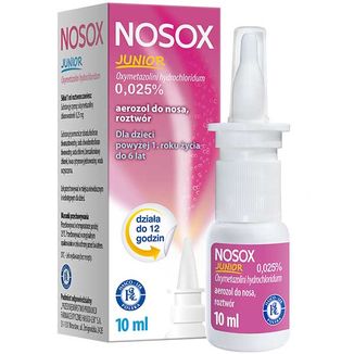 Nosox Junior 0,025%, aerozol do nosa, 10 ml USZKODZONE OPAKOWANIE - 2 - zdjęcie produktu