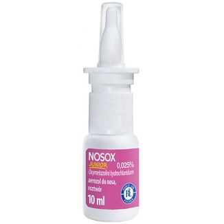 Nosox Junior 0,025%, aerozol do nosa, 10 ml USZKODZONE OPAKOWANIE - 3 - zdjęcie produktu