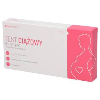 SEMA Protect, test ciążowy hCG płytkowy, super czuły 10 mlU/ ml, 1 sztuka - zdjęcie produktu