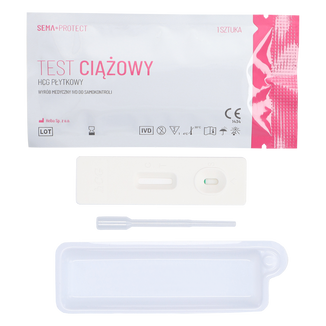 SEMA Protect, test ciążowy hCG płytkowy, super czuły 10 mlU/ ml, 1 sztuka - 3 - zdjęcie produktu