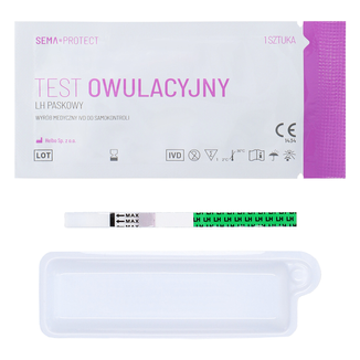 SEMA Protect, test owulacyjny LH paskowy, czuły 25 mIU/ml, 5 sztuk USZKODZONE OPAKOWANIE - 3 - zdjęcie produktu