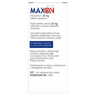 Maxon Active 25 mg, 8 tabletek powlekanych - 3 - zdjęcie produktu