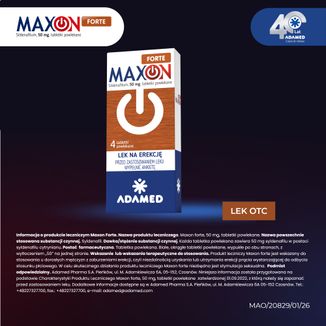 Maxon Forte 50 mg, 4 tabletki powlekane - 7 - zdjęcie produktu