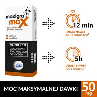 Maxigra Max 50 mg, 2 tabletki powlekane - 2 - zdjęcie produktu