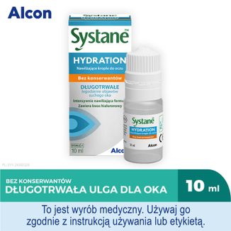 Systane Hydration, nawilżające krople do oczu, bez konserwantów, 10 ml - 2 - zdjęcie produktu