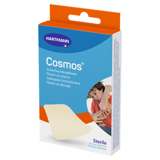 Cosmos, plaster na otarcia, hydrokoloidowy, samoprzylepny, jałowy, 45 mm x 65 mm, 4 sztuk - 2 - zdjęcie produktu