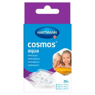Cosmos Aqua, plastry wodoodporne z opatrunkiem, 20 sztuk - zdjęcie produktu