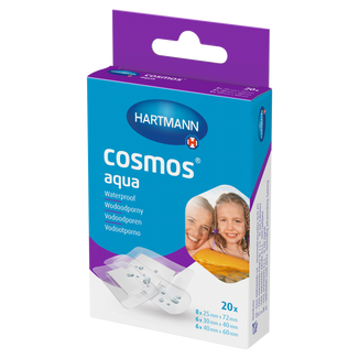 Cosmos Aqua, plastry wodoodporne z opatrunkiem, 20 sztuk - 2 - zdjęcie produktu