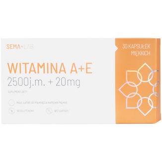 SEMA Lab Witamina A+E 2500 j.m. + 20 mg, 30 kapsułek miękkich - zdjęcie produktu