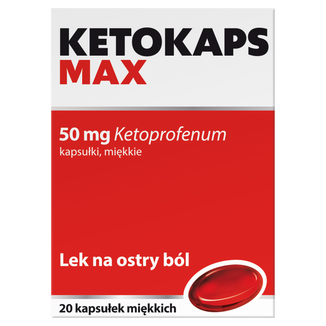 Ketokaps Max 50 mg, 20 kapsułek miękkich USZKODZONE OPAKOWANIE - zdjęcie produktu