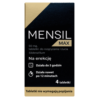 Mensil Max 50 mg, 4 tabletki do żucia USZKODZONE OPAKOWANIE - zdjęcie produktu