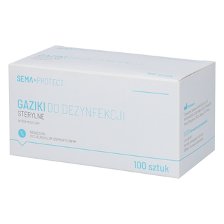 SEMA Protect, gaziki do dezynfekcji, 100 sztuk - zdjęcie produktu