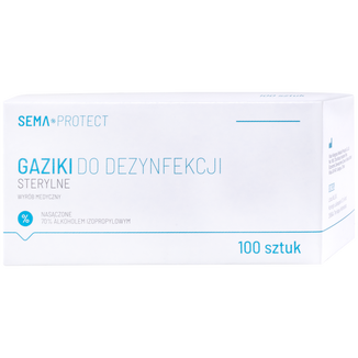 SEMA Protect, gaziki do dezynfekcji, 100 sztuk - zdjęcie produktu