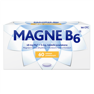 Magne B6 48 mg + 5 mg, 60 tabletek powlekanych - zdjęcie produktu