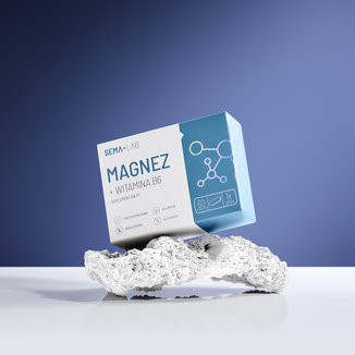 SEMA Lab Magnez + Witamina B6, 60 tabletek powlekanych USZKODZONE OPAKOWANIE - 2 - zdjęcie produktu