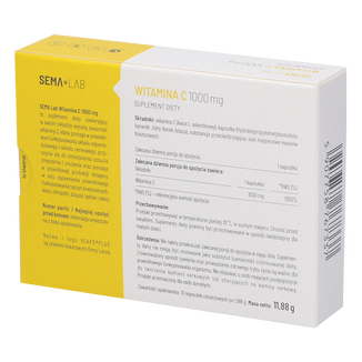 SEMA Lab Witamina C 1000 mg, 10 kapsułek celulozowych - 2 - zdjęcie produktu