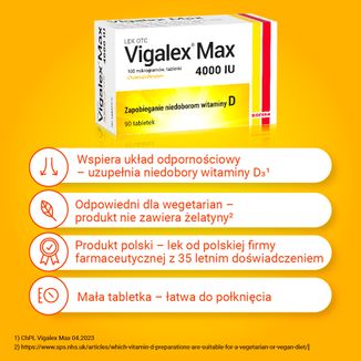 Vigalex Max 4000 IU, 90 tabletek USZKODZONE OPAKOWANIE - 4 - zdjęcie produktu