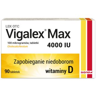 Vigalex Max 4000 IU, witamina D3, 90 tabletek - zdjęcie produktu