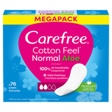 Wkładki higieniczne Carefree Cotton Feel Normal Aloe, aloe scent, 76 sztuk - miniaturka zdjęcia produktu