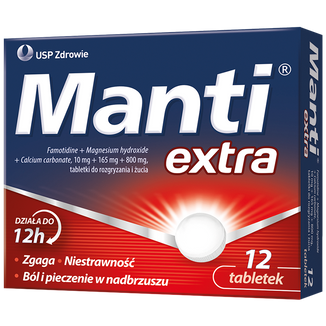 Manti Extra 10 mg + 165 mg + 800 mg, 12 tabletek do rozgryzania i żucia - 3 - zdjęcie produktu