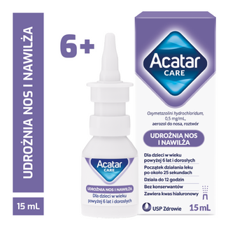 Acatar Care 0,5 mg/ml, aerozol do nosa, roztwór, 15 ml USZKODZONE OPAKOWANIE - 2 - zdjęcie produktu