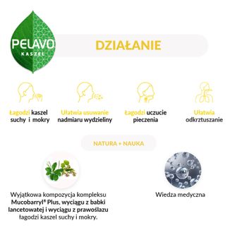 Pelavo Kaszel suchy i mokry, syrop dla dzieci powyżej 1 roku życia, 175 ml - 2 - zdjęcie produktu