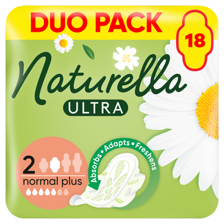 Naturella Ultra, podpaski ze skrzydełkami, Normal plus, 18 sztuk - zdjęcie produktu