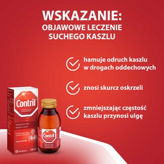 Contril 60 mg/10 ml, syrop dla dorosłych i dzieci powyżej 2 lat, smak wiśniowy, 120 ml - 6 - zdjęcie produktu