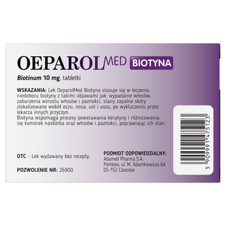 OeparolMed Biotyna 10 mg, 90 tabletek - 3 - zdjęcie produktu
