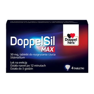 DoppelSil Max 50 mg, 4 tabletki do rozgryzania i żucia - zdjęcie produktu