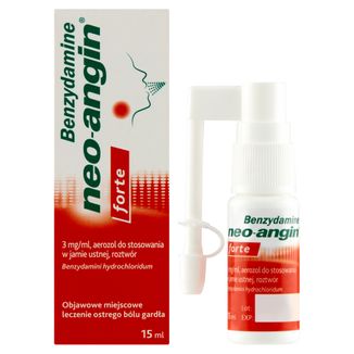 Benzydamine neo-angin Forte 3 mg/ml, aerozol do stosowania w jamie ustnej, roztwór, 15 ml - 2 - zdjęcie produktu