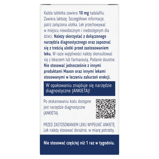 Tadalafil Maxon 10 mg, 2 tabletki powlekane - 3 - zdjęcie produktu